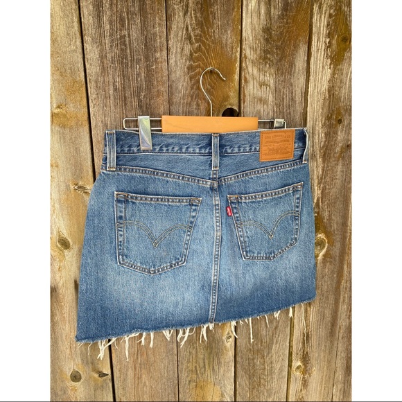 LEVI’S raw hem denim button fly mini skirt - Picture 4 of 7